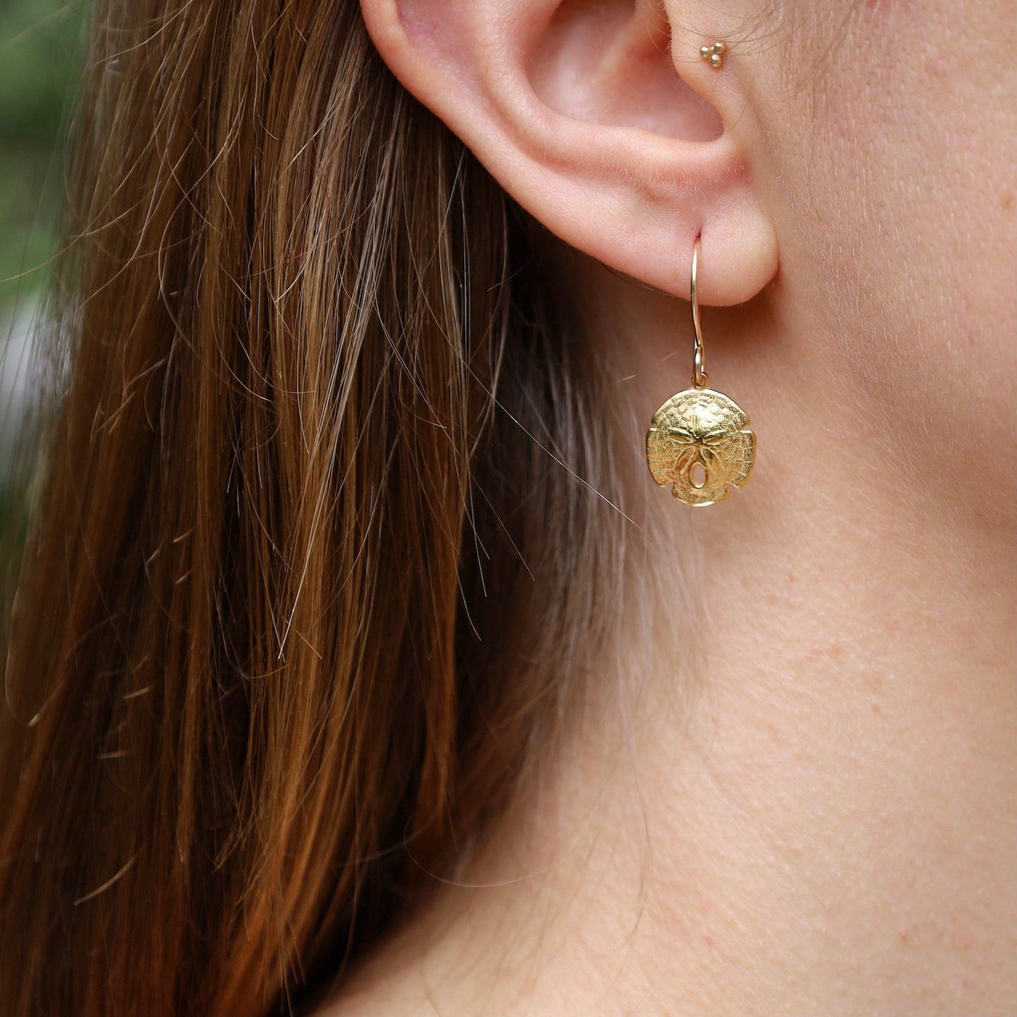 EAR-VRM Small Sand Dollar Earrings in 18K Gold Vermeil