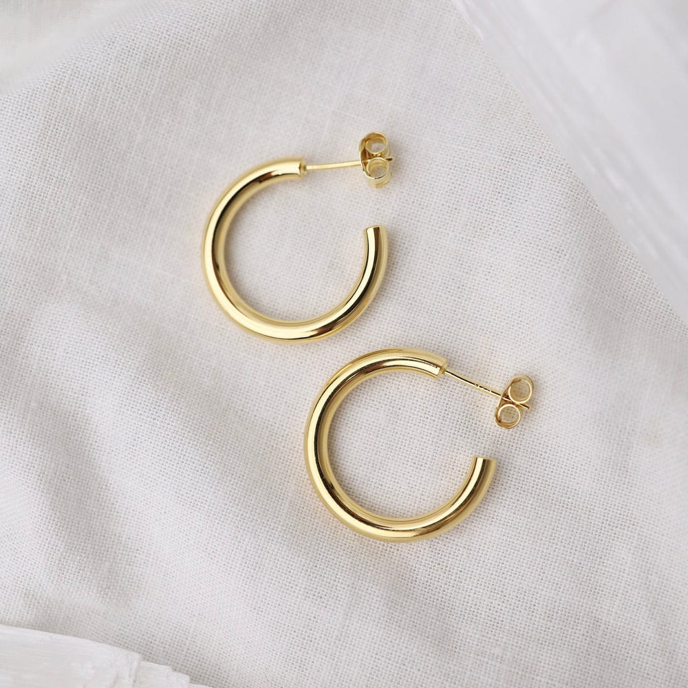 
                      
                        EAR-VRM Solid Hoops on Posts - Polished Gold Vermeil
                      
                    