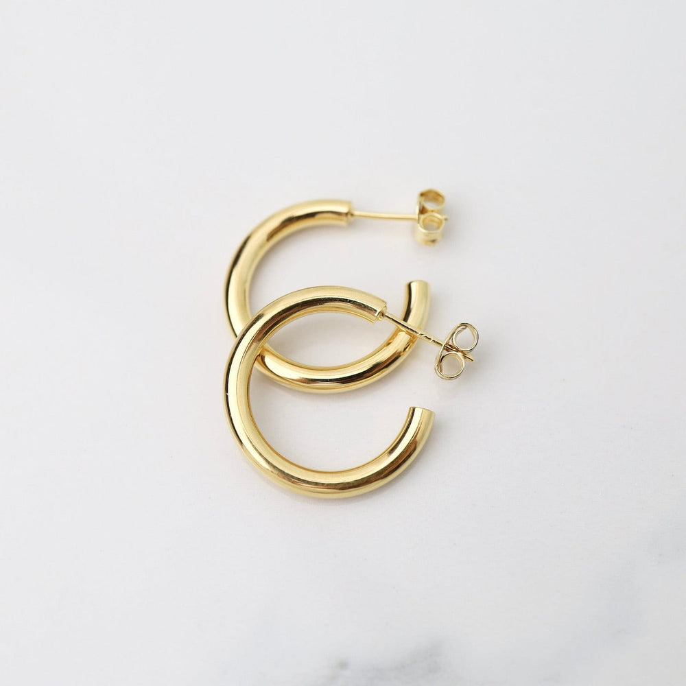 
                      
                        EAR-VRM Solid Hoops on Posts - Polished Gold Vermeil
                      
                    