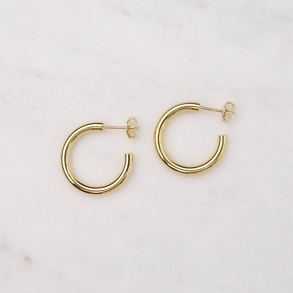 
                      
                        EAR-VRM Solid Hoops on Posts - Polished Gold Vermeil
                      
                    