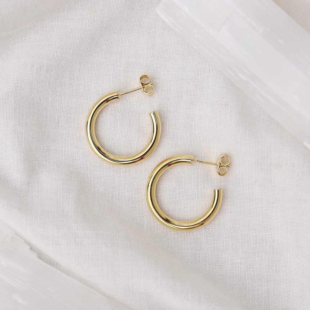 
                      
                        EAR-VRM Solid Hoops on Posts - Polished Gold Vermeil
                      
                    