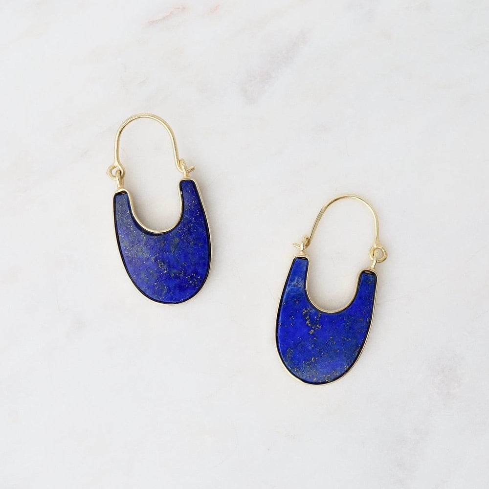 
                      
                        EAR-VRM Stone Slice Hoop Earrings - Lapis
                      
                    