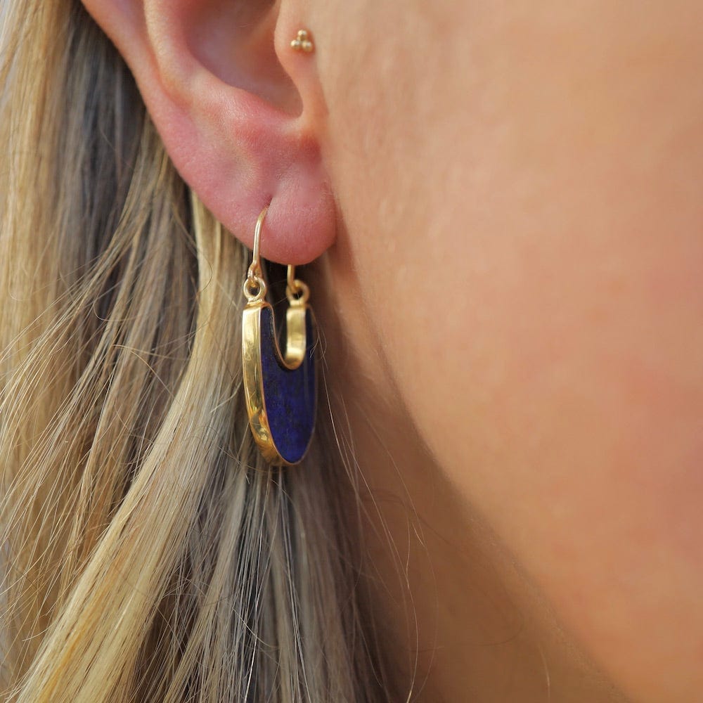 
                      
                        EAR-VRM Stone Slice Hoop Earrings - Lapis
                      
                    