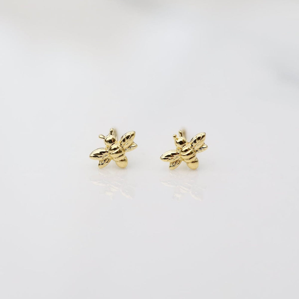 EAR-VRM Teeny Tiny Bee Studs - Gold Vermeil