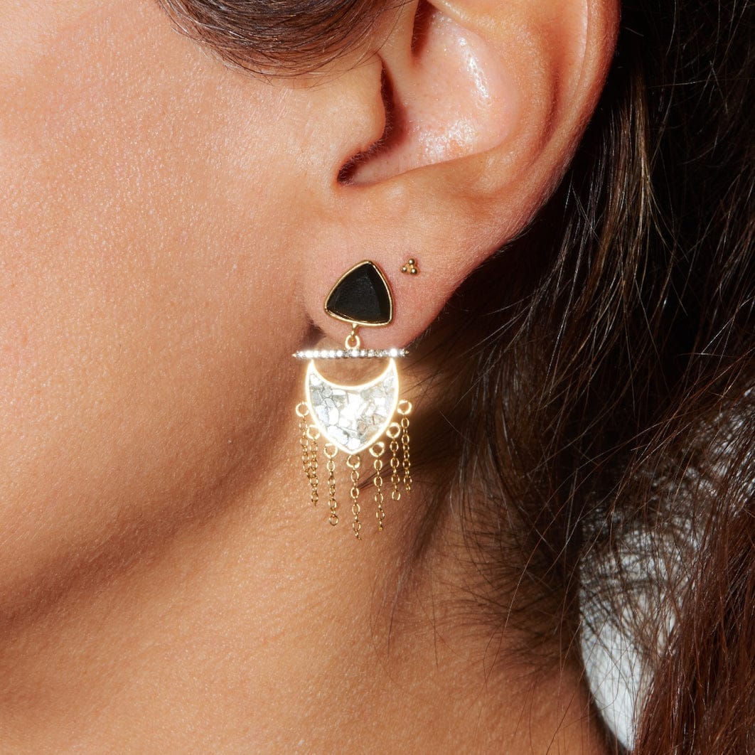 EAR-VRM Timi Grey Ombre Gold Vermeil Earrings