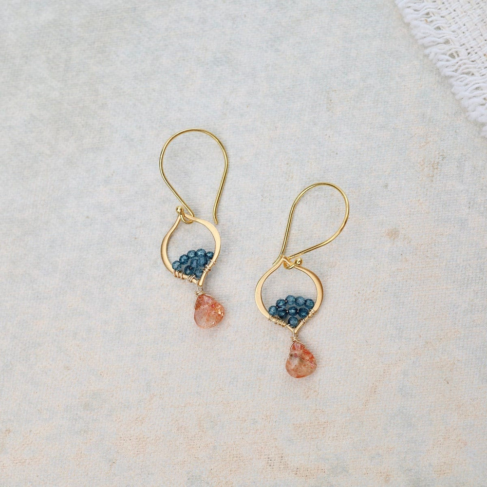 1098 EAR-VRM Tiny Arabesque Earrings with Sunstone