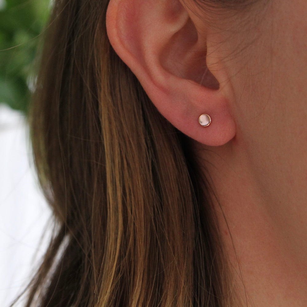 Load image into Gallery viewer, EAR-VRM Tiny Dot Stud - Rose Gold Vermeil

