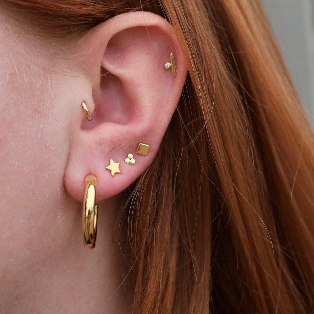 EAR-VRM Tiny Square Stud Earring - Gold Vermeil