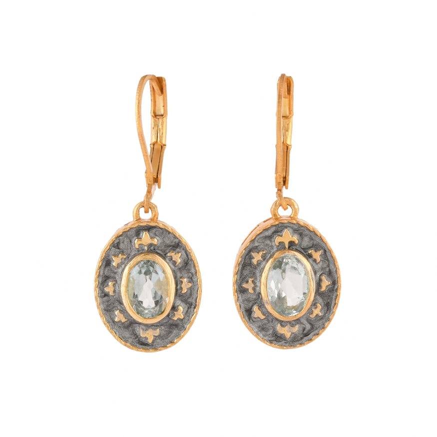 EAR-VRM Topaz Gold Plated Brass Enamel Earrings