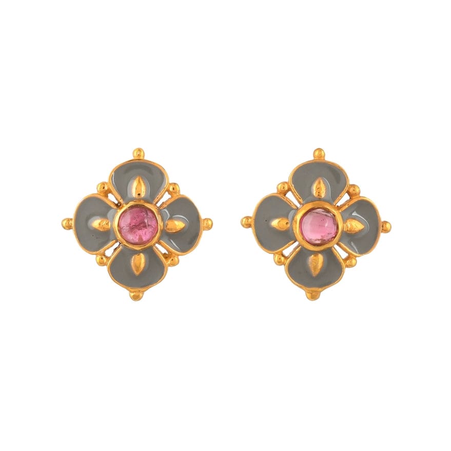 
                      
                        EAR-VRM Tourmaline GoldVermeil Enamel Stud Earrings
                      
                    