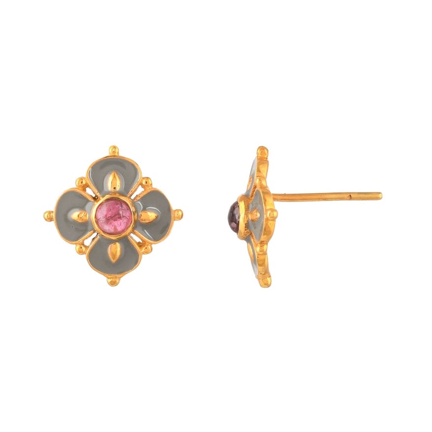 
                      
                        EAR-VRM Tourmaline GoldVermeil Enamel Stud Earrings
                      
                    