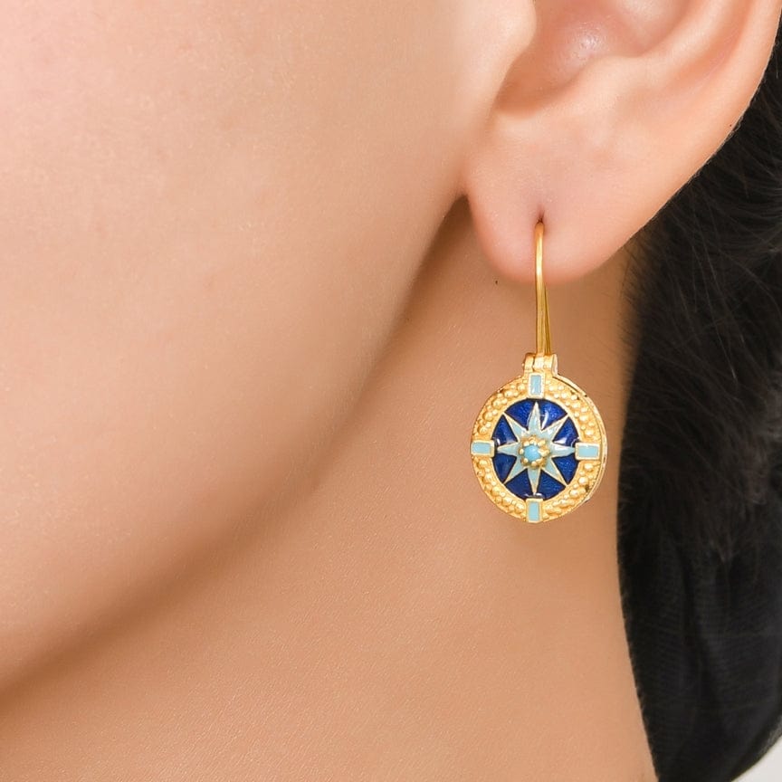 EAR-VRM Turquoise Gold Vermeil Over 925 Silver Earring,Tim