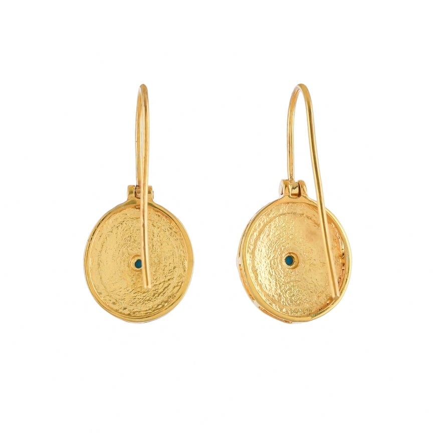 EAR-VRM Turquoise Gold Vermeil Over 925 Silver Earring,Tim