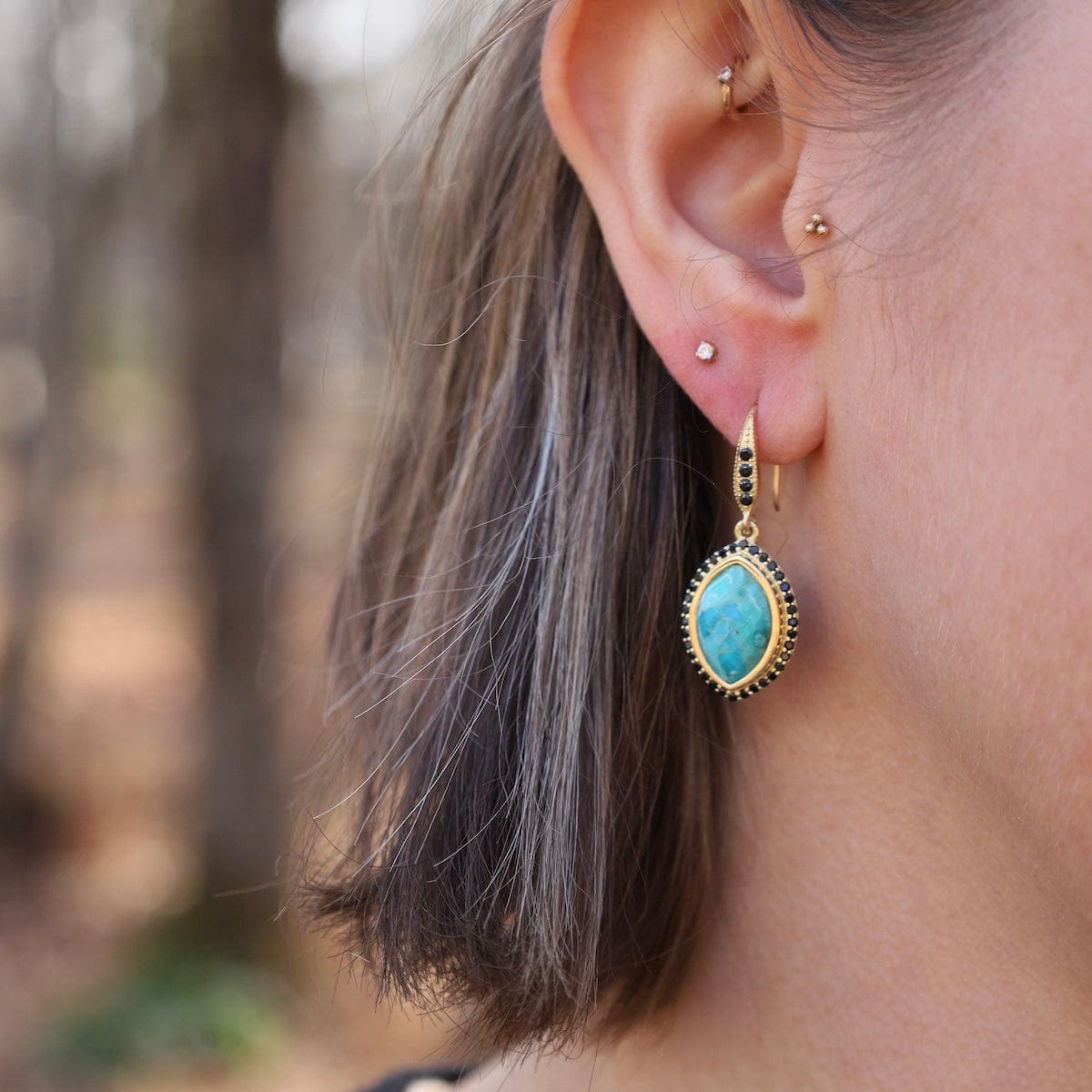 EAR-VRM Turquoise Pave Earrings