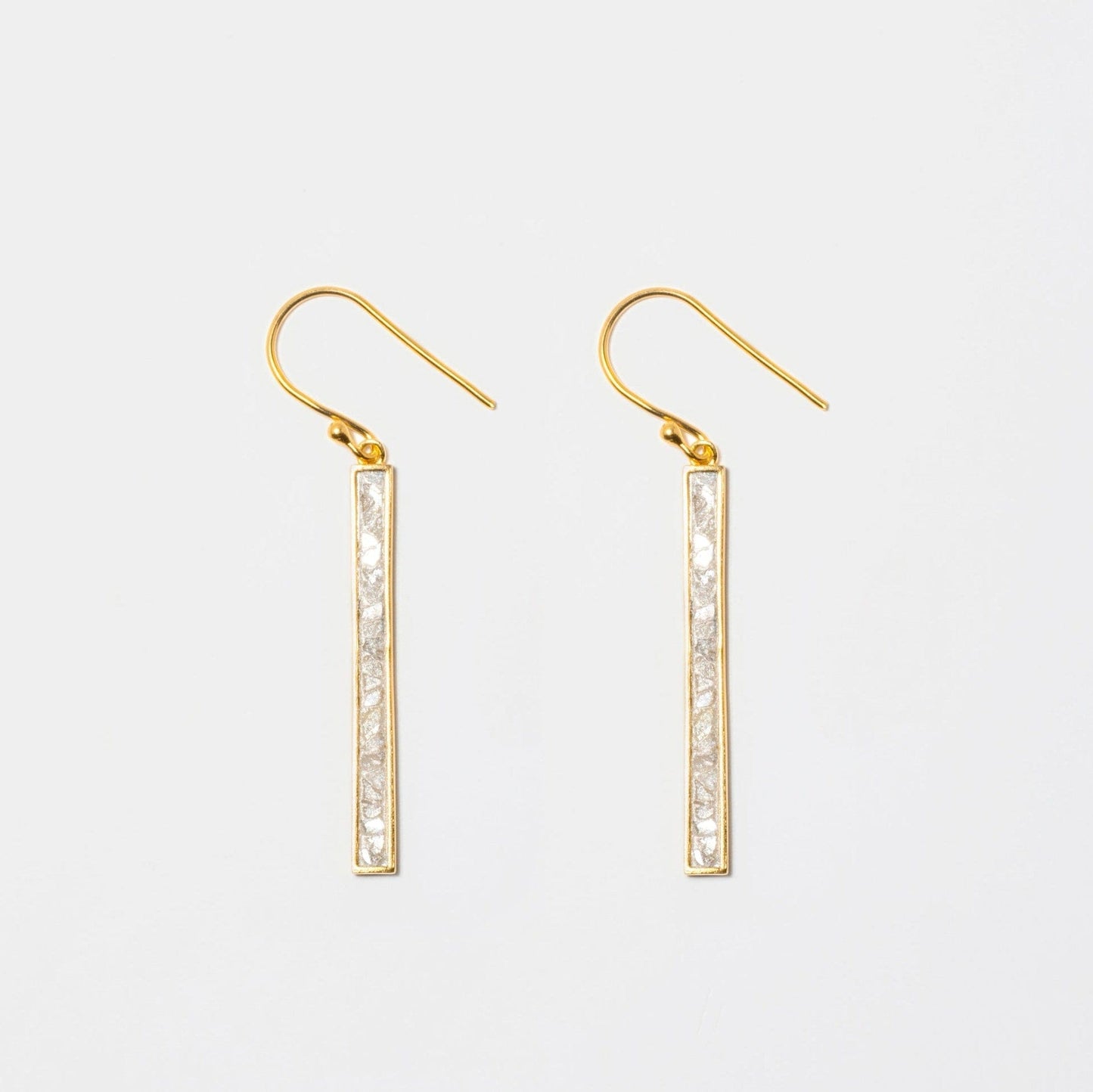 EAR-VRM White Resin Miladi Medium Gold Vermeil Earrings