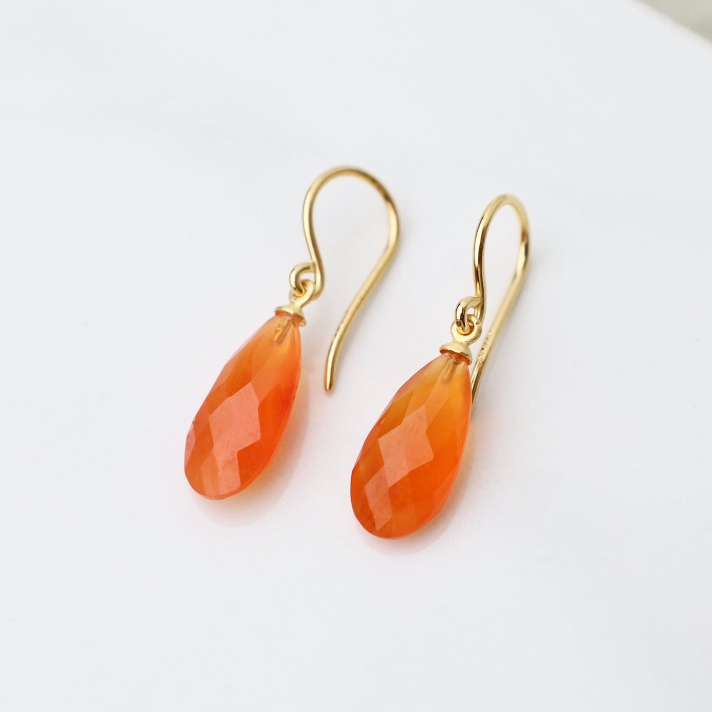 EAR-VRM Wire Faceted Carnelian Earrings