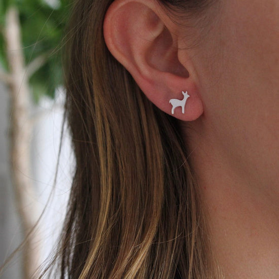 EAR Wee Deer Stud - Brushed Sterling Silver