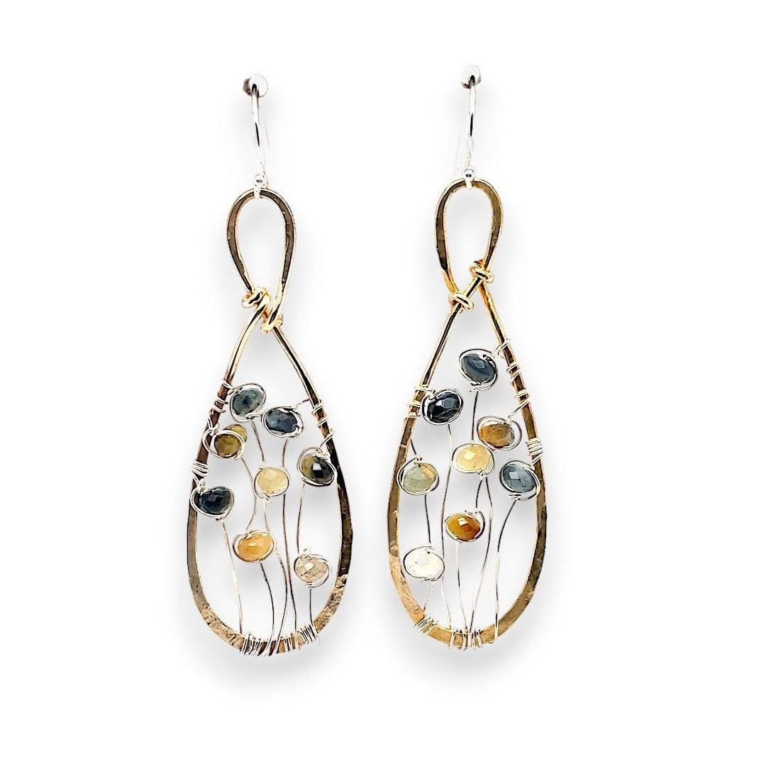 EAR Wild Flower Cat`s Eye Earrings