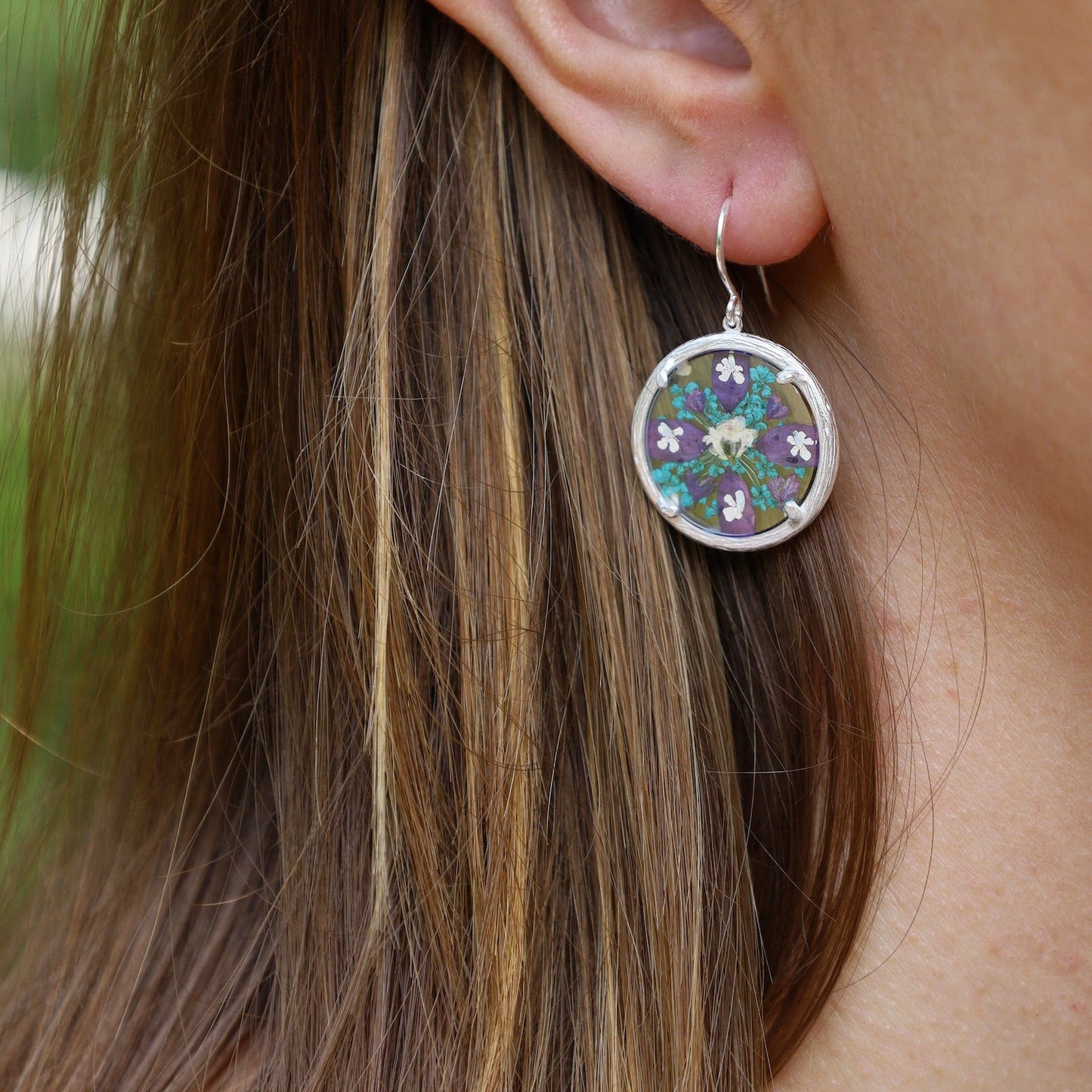 Load image into Gallery viewer, EAR Wisdom Small Mandala Earrings- Recycled Sterling Silver
