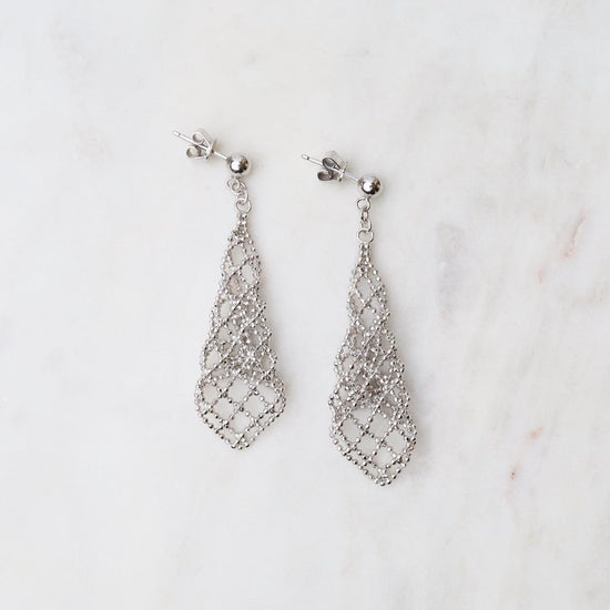 Load image into Gallery viewer, EAR Woven Small Draping Cone Earrings
