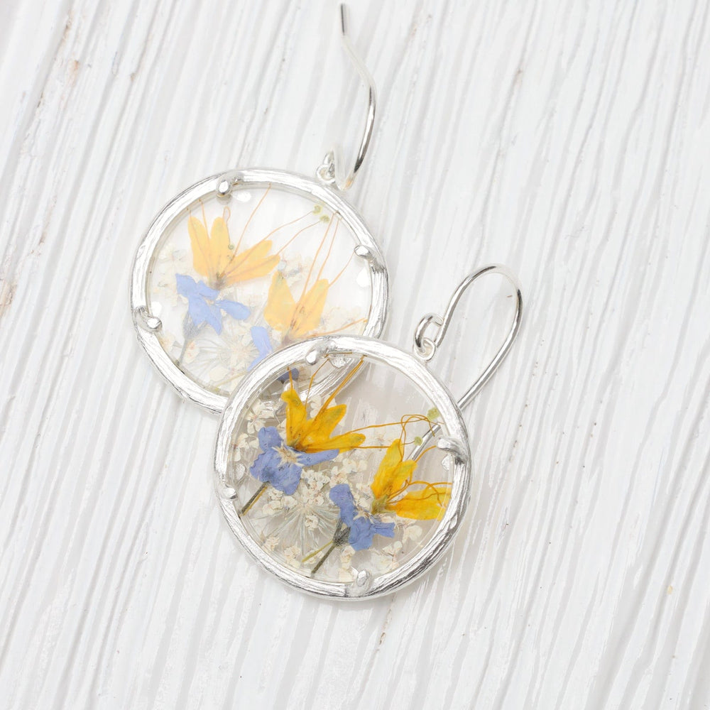 
                      
                        EAR Yellow Purple Fields Small Glass Botanical Earrings - Recycled Sterling Silver
                      
                    