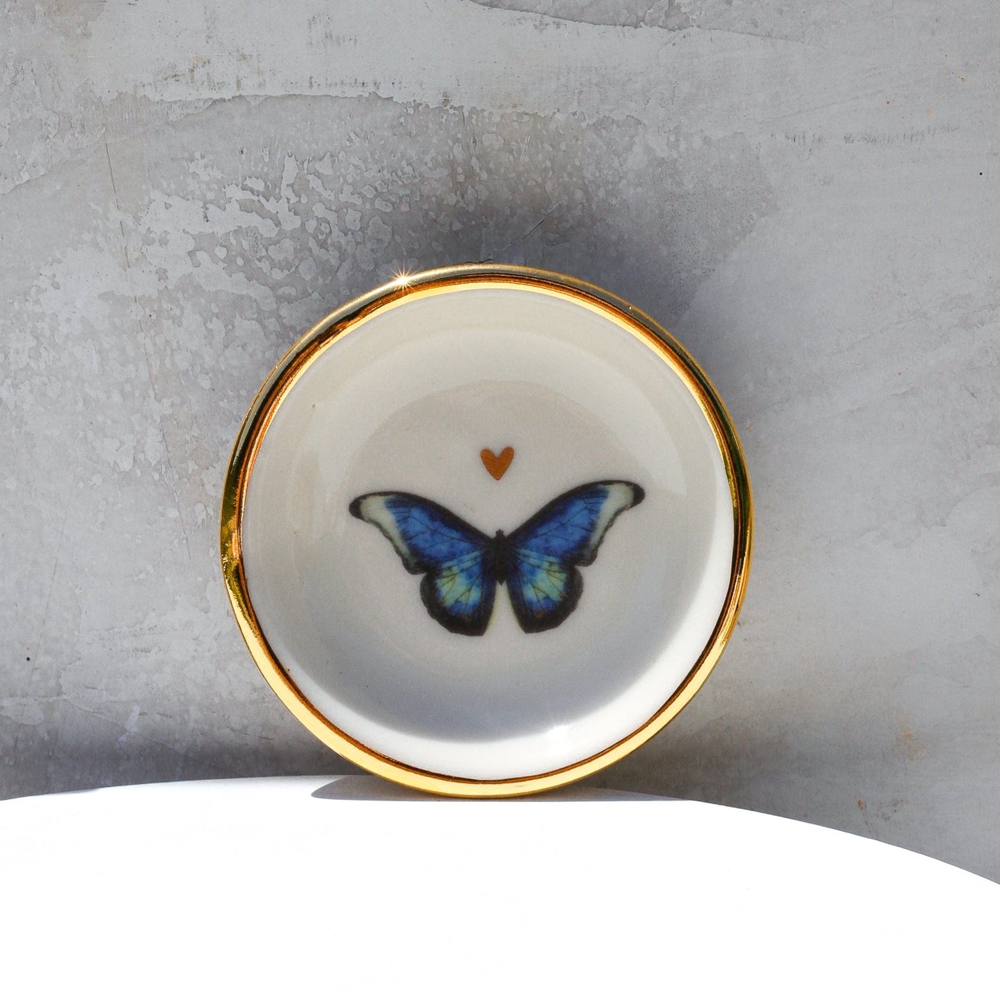GIFT Blue Butterfly with Heart Trinket Dish