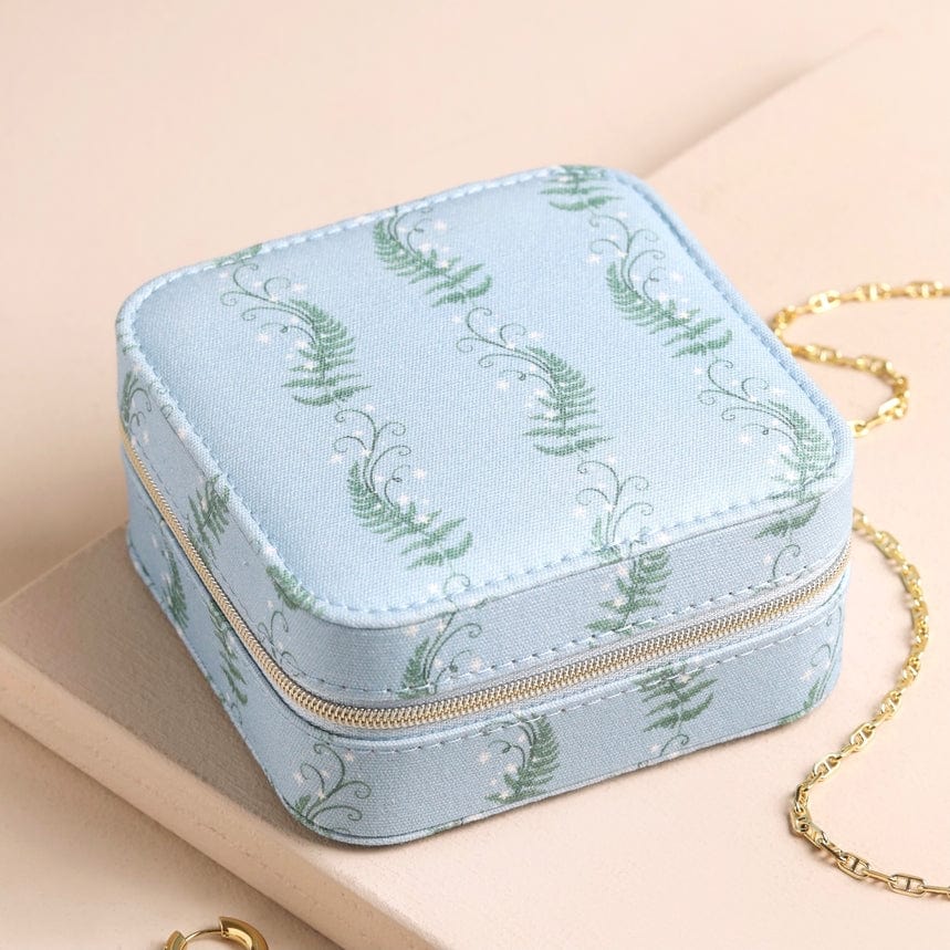 GIFT Blue Moonrise Square Linen Jewelry Case