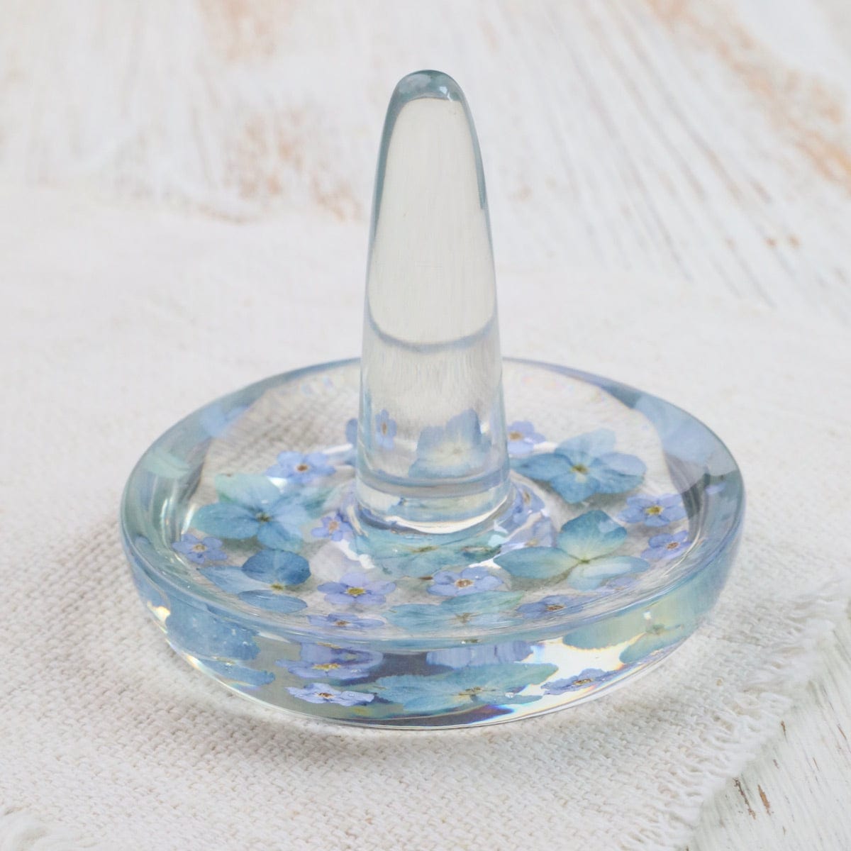 GIFT Botanical Blue Flowers Ring Holder