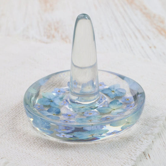 GIFT Botanical Blue Flowers Ring Holder