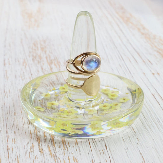 GIFT Botanical Yellow Flowers Ring Holder