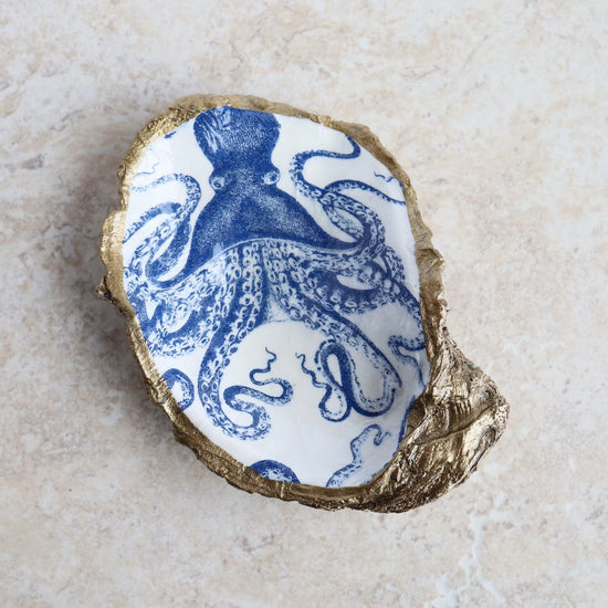 GIFT Decoupage Oyster Ring Dish - Octopus