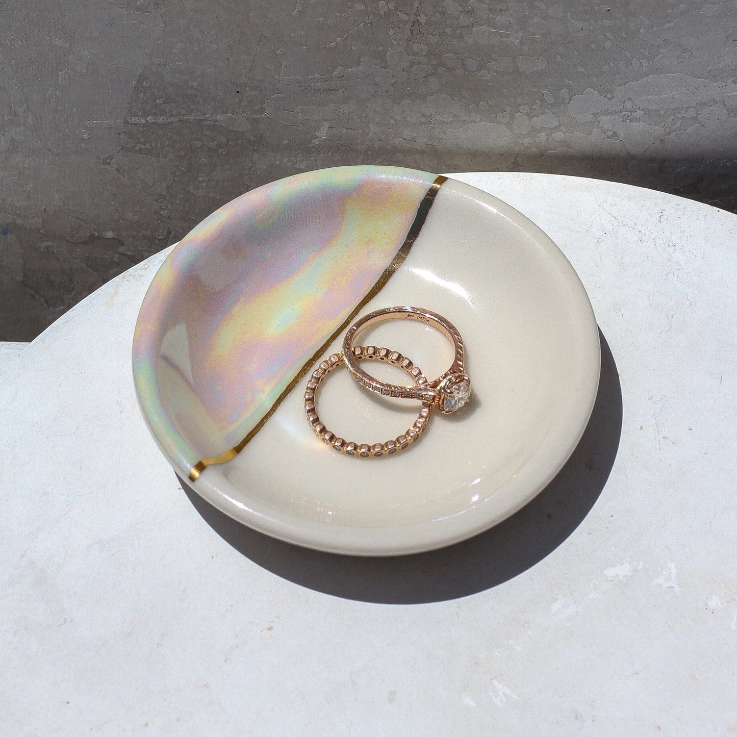 GIFT Dipped Iridescent Trinket Dish