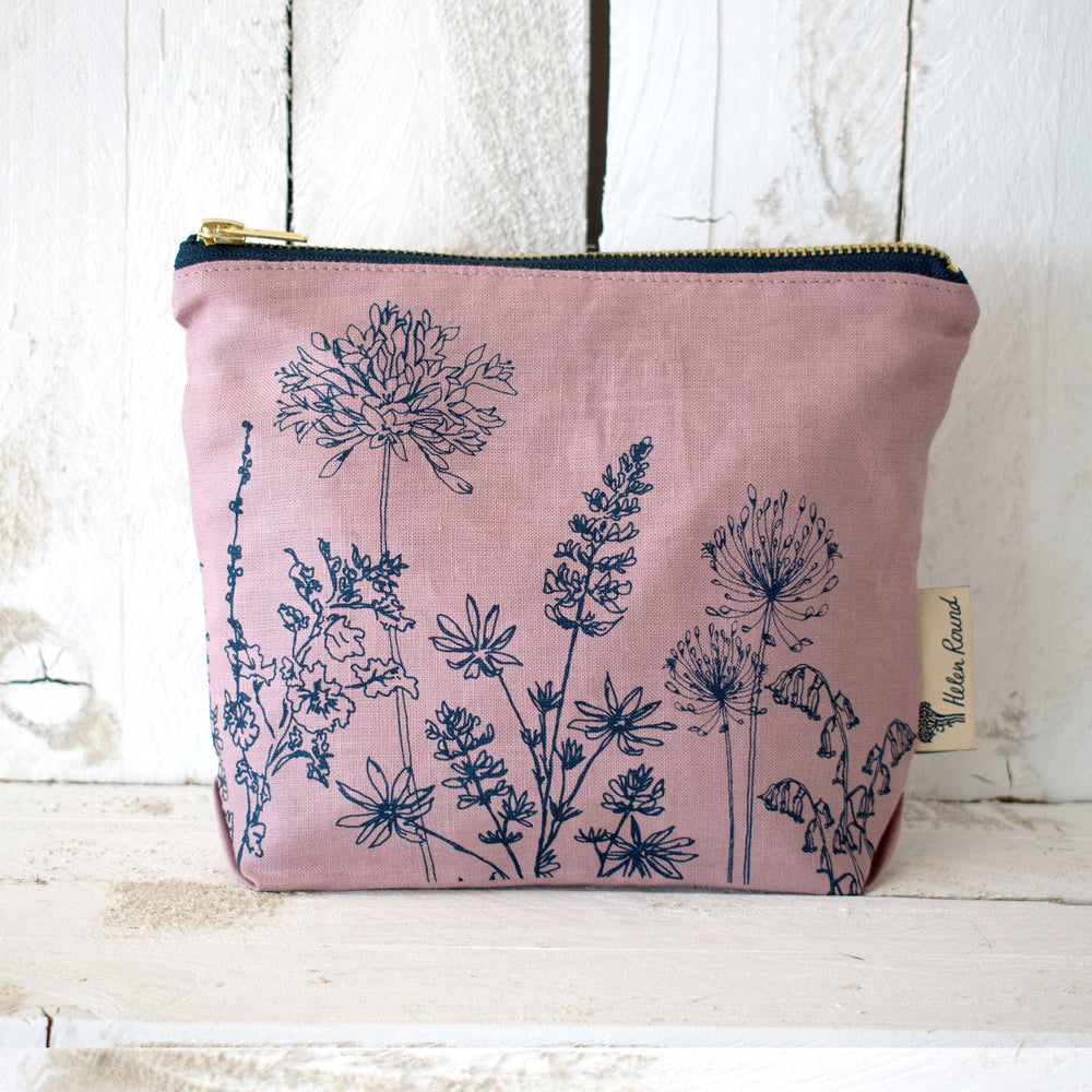 GIFT DUSTY PINK LINEN SMALL GARDEN POUCH