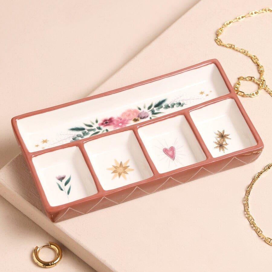 GIFT Floral Heart Ceramic Trinket Tray