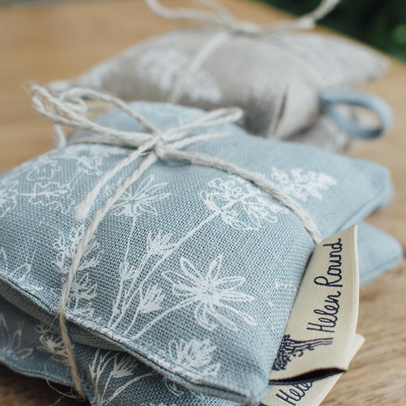 GIFT Garden Lavender Bag ~ Set of 2 ~ Duck Egg Blue Linen