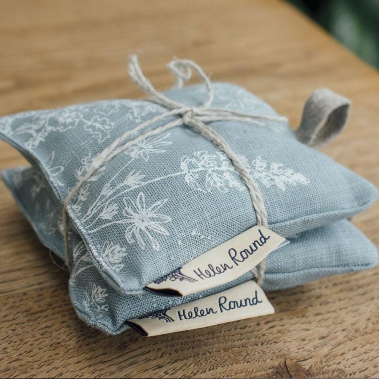 GIFT Garden Lavender Bag ~ Set of 2 ~ Duck Egg Blue Linen