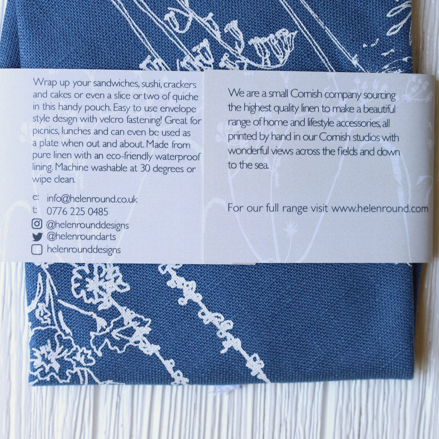 GIFT Garden Sandwich Wrap ~ Navy Blue Linen