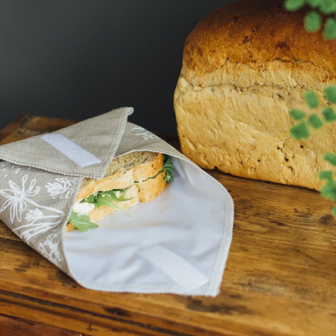 GIFT Garden Sandwich Wrap ~ Navy Blue Linen