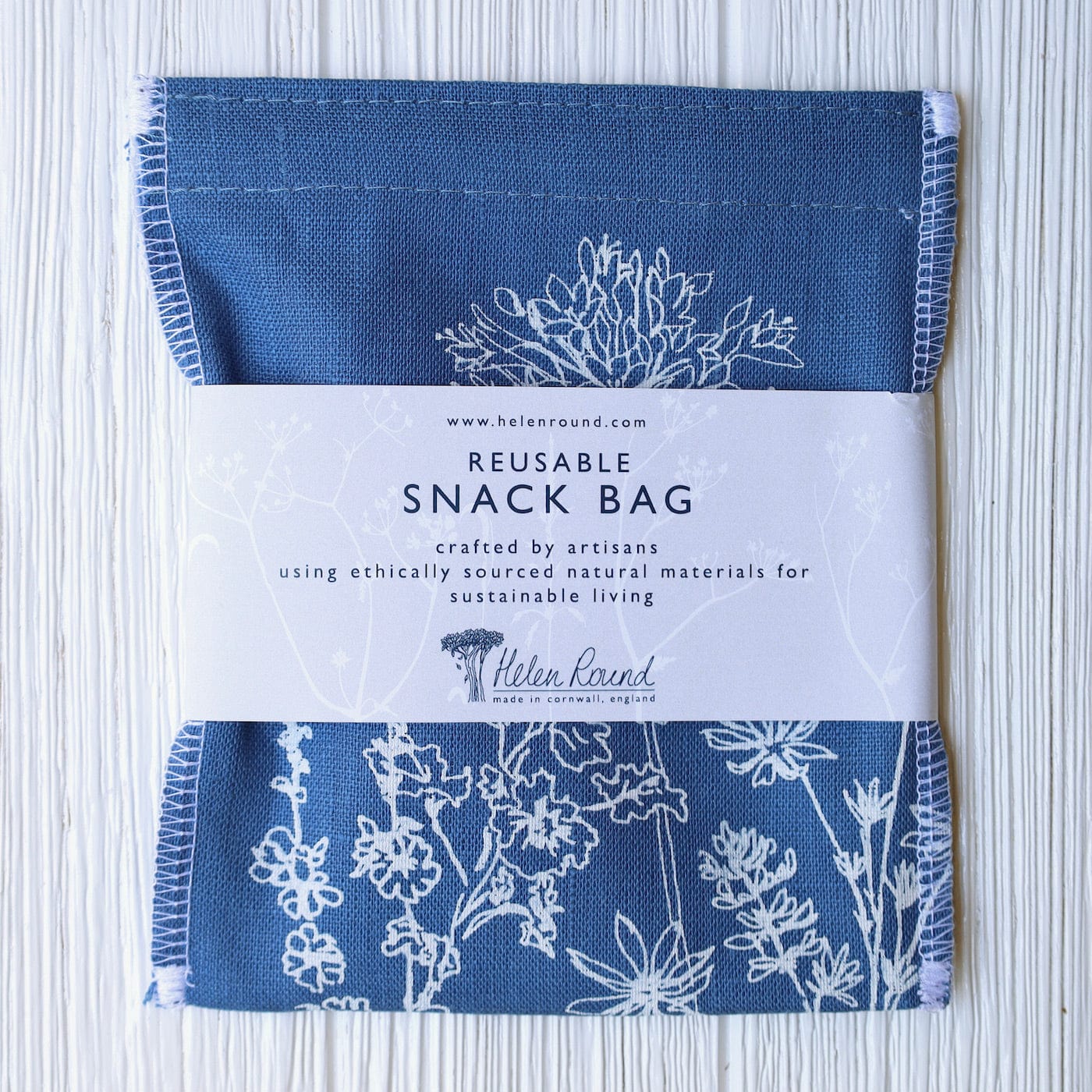 GIFT Garden Snack Bag ~ Indigo Blue Linen