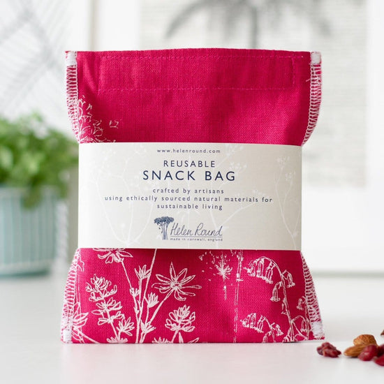 GIFT Garden Snack Bag ~ Raspberry Red Linen