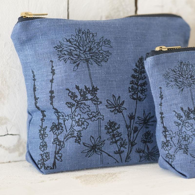 GIFT Garden Toiletry Bag ~ Indigo Blue Linen