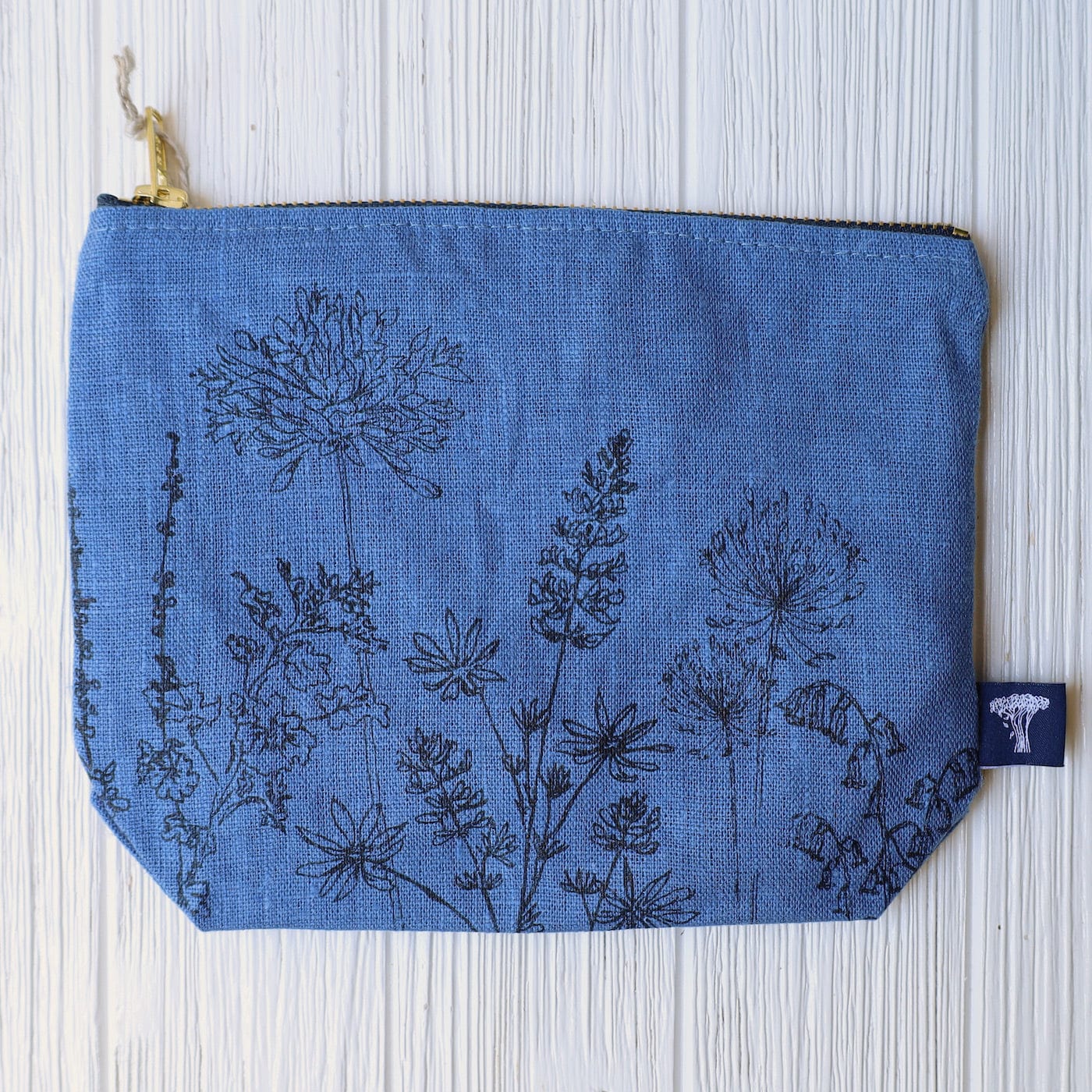 GIFT Garden Toiletry Bag ~ Indigo Blue Linen