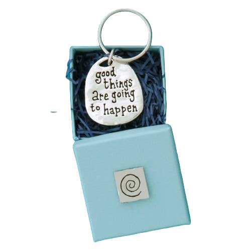GIFT Good Things Quote Keychain