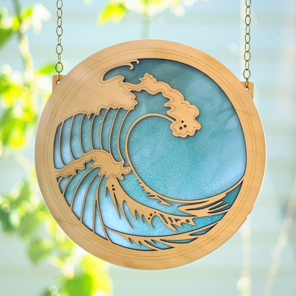 GIFT Grand 10" Suncatcher - Wave in Turquoise Swirl