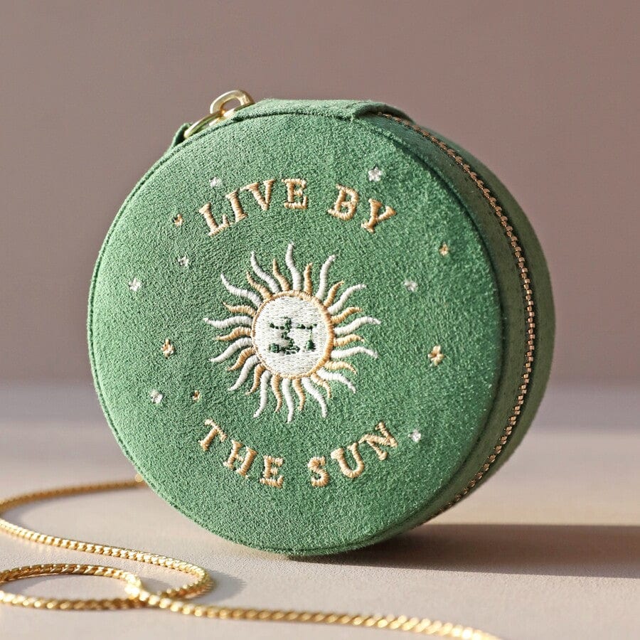 
                      
                        GIFT Green Sun and Moon Embroidered Round Jewelry Box
                      
                    