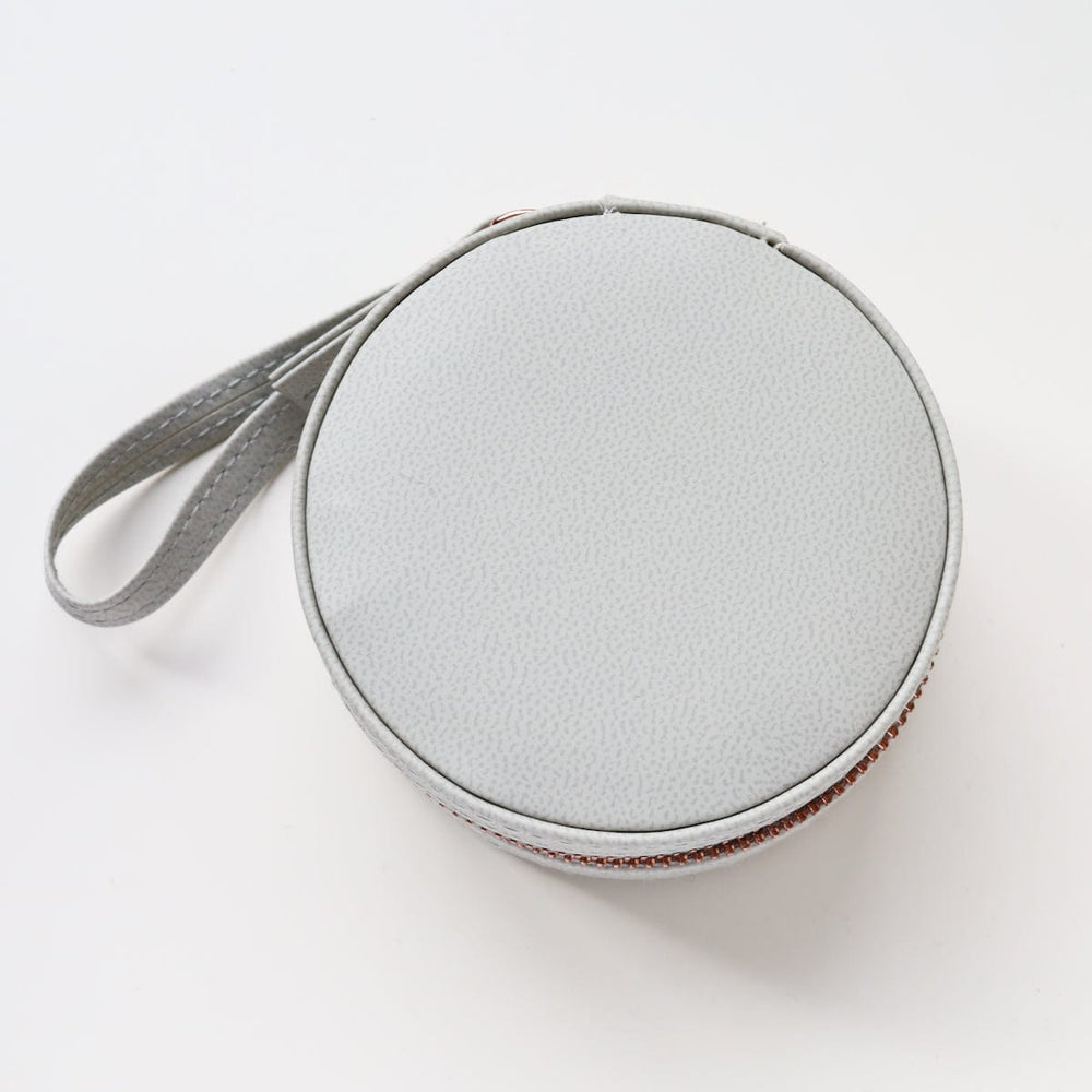 GIFT Grey Mini Round Travel Jewelry Case