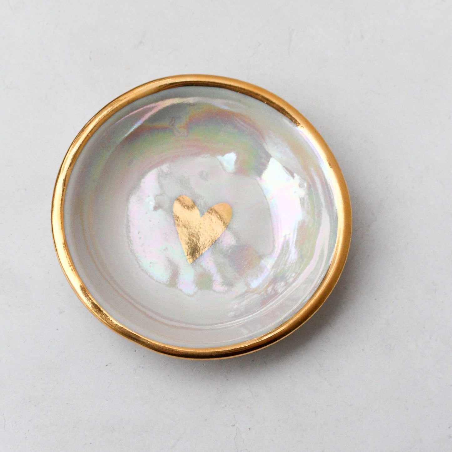 GIFT Iridescent Heart Trinket Dish