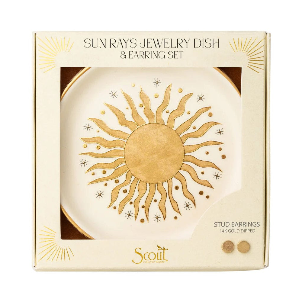 
                  
                    GIFT Jewelry Dish & Stud Earring Set - Sun Rays/Cream
                  
                