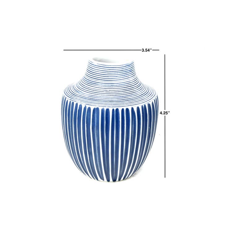 GIFT Mini Inca Porclain Bud Vase - White & Blue