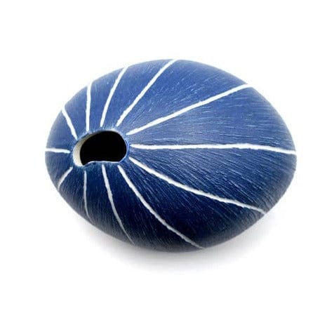 GIFT Mini Pebble Porcelain Bud Vase - Cobalt with White